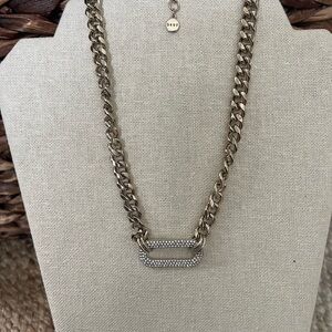DKNYGold Chain Necklace with Gold Accent Bar